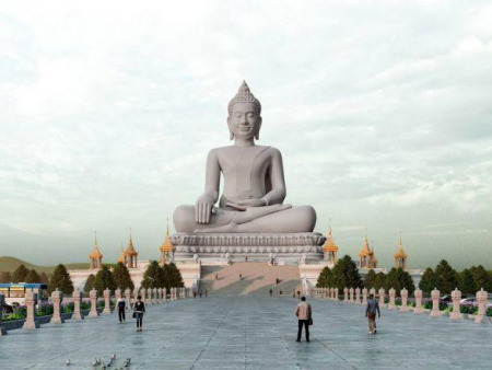 Riesen-Buddha-Statue wird auf dem Bokor-Berg in Kambodscha errichtet.